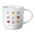 Grafik-Werkstatt Kaffeetasse mit Spruch 300 ml Porzellan Tasse Kaffee ist Liebe, Weiß