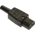 AS Schwabe 62081 Kaltgeräte-Steckverbinder Stecker, gerade Gesamtpolzahl: 2 10 A Schwarz 1 St.