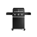 BURNHARD® Gasgrill 3-Brenner, 9,6 kW, Edelstahl-Stabbrenner, Piezo-Zündung, Gussrost, große Grillfläche, stabile Alu-Seitenteile – FRED Base