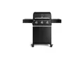 BURNHARD® Gasgrill 3-Brenner, 9,6 kW, Edelstahl-Stabbrenner, Piezo-Zündung, Gussrost, große Grillfläche, stabile Alu-Seitenteile – FRED Base, stabile Alu-Seitenteile – FRED Base