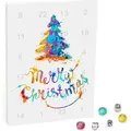 VALIOSA Mode-Schmuck Adventskalender mit Halskette, Armband + 22 individuelle Perlen-Anhänger aus Glas & Metall, Geschenkidee für Mädchen, bunt,... - Weiß