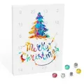 VALIOSA Merry Christmas Mode-Schmuck Adventskalender mit Halskette, Armband + 22 individuelle Perlen-Anhänger aus Glas & Metall, Geschenkidee für