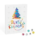 VALIOSA Merry Christmas Mode-Schmuck Adventskalender 2025 mit Halskette, Armband + 22 individuelle Perlen-Anhänger aus Glas & Metall, Geschenkidee für Mädchen, bunt, 24-teilig (1 Set)