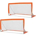 HOMCOM Fußballtor Metall  Oxfordstoff Orange 183L x 90B x 90T cm