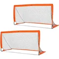 Fußballtor 2er Set Faltbar 183 X 90 X 90 Cm Fussballtor Mit Tragetasche Wetterfest Outdoor Fußball Tore Für Erwachsene Fußballtore Für Garten Training Freizeit Orange - Homcom