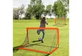 HOMCOM Fußballtor faltbar, Metall, Oxfordstoff (2er Set Minitore, 2 St., Fußballnetz), Outdoor, Orange, 183 x 90 x 90 cm