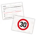itenga 12 x Postkarte Einladung "Verkehrszeichen 30" Geburtstag Party DIN A6
