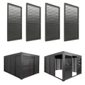 4er-Set Aluminium Schiebetür für Pergola MCW-L46, Terrassenüberdachung, Lamellenpaneel Modul, 206x369cm ~ anthrazit