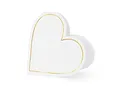 PartyDeco Tischkarten Herzen 15,7x22cm 10 Stück Platzkarten Hochzeit Wedding deko weiß Gold