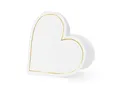 partydeco Papierdekoration, Tischkarten Herzen 15,7x22cm 10 Stück weiß gold