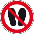 Verbotsschild Betreten der Fläche verboten, Hygiene und Abstand Folie selbstklebend (Ø) 200 mm ISO 7010 1 St.