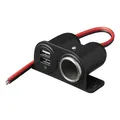 Aufbau Steckdose Zigarettenanzünder 12 und 24V, 2x USB Ladegerät KFZ Stecker BWI