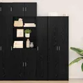 vidaXL Highboard Schwarz Eichen-Optik 30 x 42,5 x 185 cm