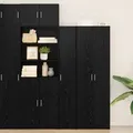 vidaXL Highboard Schwarz Eiche 30x42,5x185 cm Holzwerkstoff