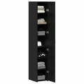 vidaXL Highboard 2 pcs Schwarz Eichen-Optik 30 x 42,5 x 185 cm, Stylischer, rechteckiger Hochschrank, modernes Lagerregal, aus Holz, geräumiges Möbel für organisiertes Wohnen