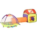 vidaXL Spielzelt Kinderspielzelt mit 250 Bällen Mehrfarbig 338x123x111 cm