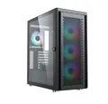 Silentware PC-Gehäuse Air 100 Black, (Computer Case, 1 St., Midi Tower), Glas-Seitenfenster, 4x 120mm A-RGB Lüfter, GPU 383mm, ATX, Schwarz