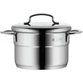WMF Fleischtopf MINI, Fleischtopf mit Deckel, Edelstahl, Ø 14 cm, Cromargan® Edelstahl Rostfrei 18/10 grau