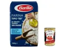 3x Barilla Farina tipo 00 Grano tenero, Mit 100% italienischem Weize, Mehl Weichweizenmehl 1Kg + Italian GOurmet polpa 400g