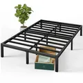 ZINUS Elias Bettrahmen 140 x 190 cm – Höhe 36 cm mit Stauraum unter dem Bett – Plattform aus Metall – Schwarz