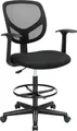 Songmics OBN25BK, Gepolsterter Sitz, Netz-Rückenlehne, Schwarz, Schwarz, Stoff, Schaum, Polyester, Holz, Netz, Polyester, Polypropylen