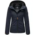 Marikoo Outdoorjacke Brombeere sportliche Übergangsjacke mit Kapuze blau XXXL (46)