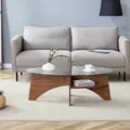 Couchtisch Aus Sicherheitsglas Transparent Und Mdf In Walnussoptik, Oval, 104,9 X 60 Cm