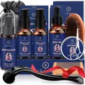 Bartpflege Set Männer 10in1 Bartwuchs Serum Öl Bürste Shampoo Balsam Schere