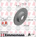 2x ZIMMERMANN 600.3241.52 Bremsscheibe für SKODA VW