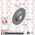 ZIMMERMANN 2x Bremsscheibe hinten Ø272 mm Voll Gelocht für VW Touran 1T1 1T2