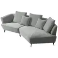 KAWOLA Sofa GARBO Designsofa Stoff grau rechts offen