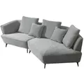 Kawola Designsofa, Grau, Textil, Nachbildung, 3-Sitzer, Füllung: Schaumstoff, Ottomane rechts, 280x92x158 cm, Wohnzimmer, Sofas & Couches, Sofas