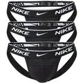 NIKE Herren Jockstrap, 3er Pack - Jocks, Tanga Slip, Stretch Cotton Schwarz XL