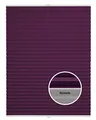 ondeco Plissee Thermo ohne Bohren mit Klemmträger,Sonnenschutz für Fenster innen, lichtschutz und Blickdicht, Faltrollo Sichtschutz für Tür, Jalousie Rollo leicht verdunkelnd Lila 40x130 cm