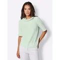 creation L Klassische Bluse Modal-Bluse blau 48