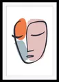 queence Bild Manuela, Abstrakt, Figuren, Gemälde, Gesicht, Kunst, Modern, HD Premium Poster-Druck inkl. Holzrahmen