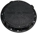 BABYLONPLAST Schachtabdeckung Kanaldeckel Ø600/800 Belastbar bis 12,5 t (125 kN) Kunststoff Schachtdeckel Rund für Kanal B125 Belastbarkeit Frost und Hitzebeständig Sicherungssystem EN - 124 (Schwarz)