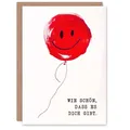 Artery8 Lustige Geburtstagskarte Wie Schön Dass Es Dich Gibt Lächelnder Rot Luftballon