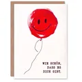 Lustige Geburtstagskarte Wie Schön Dass Es Dich Gibt Lächelnder Rot Luftballon