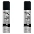 Tru Haarverdichter Spray Schwarz - 2x 100ml Haarauffüller für Männer und Frauen, Sofort-Effekt Haarverdichtung, Kaschiert Haarausfall und lichtes Haar