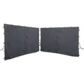 2 Seitenteile mit RV 300x197cm Anthrazit für Rank Pavillon 3x3m Seitenwand RAL 7012 - Grau