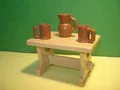 PLAYMOBIL DIE 6 CM GROSSE MIT KRUG UND TASSEN, NEUWERTIGER ZUSTAND