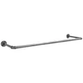 Natural Goods Berlin Garderobenstange Pipe GARD Wall, (1 St), Kleiderstange, Garderobenhalter, Hängegarderobe, Temperguss silberfarben 110 cm x 30 cm