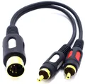 DIN Cinch Audio Adapter DIN 5 Pol Stecker auf 2X RCA Dual Cinch Stecker Männl...