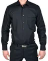 Marvelis Herren Businesshemd Non-Iron Modern Fit, extralang, Kent-Kragen, Uni Popeline, 100% Baumwolle, schwarz 68, 47