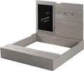 roba Sandkasten mit Deckel, aufklappbar mit Tafel & 3 Haken, Massivholz B-Ware