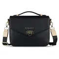 bugatti Ella Classic Bag für Damen, Umhängetasche aus Kunstleder, Henkeltasche, schwarz