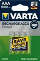 4 x Varta Power Akkus AAA Micro 1000mAh aufladbare Batterien 4 Stück Accus NEU