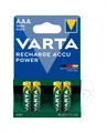 Packung mit 4 kleinen wiederaufladbaren Batterien, gebrauchsfertig AAA POWER