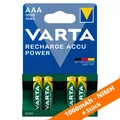 4 x Varta 5703 Power Akku AAA Micro HR03 1,2V 1000mAh NiMH Recharge Accu Power